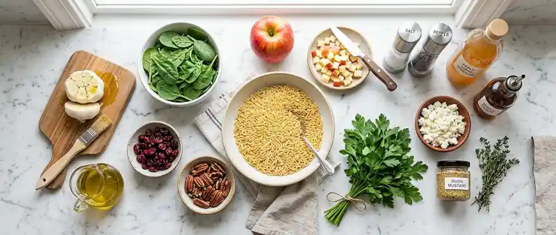 Roasted Garlic Autumn Orzo Salad 2 make ahead garlic autumn for football tailgate spreads