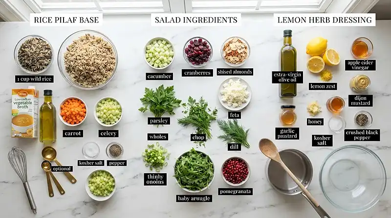 Lemon Herb Wild Rice Pilaf Salad 2 make ahead lemon herb for football tailgate spreads