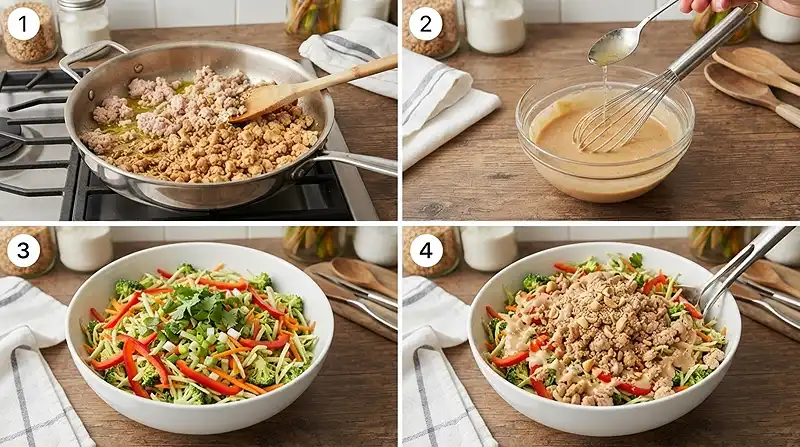 Thai Peanut Turkey Broccoli Slaw Salad 3 make ahead peanut turkey for lunch box meal prep
