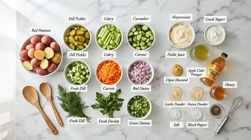 Pickled Veggie Red Potato Salad 2 make ahead pickled veggie for football tailgate spreads