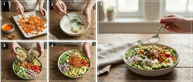 Buffalo Ranch Chickpea Power Bowl 3 make ahead ranch chickpea for lunch box meal prep