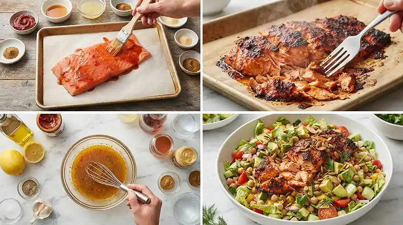Harissa Salmon Chickpea Chop 3 make ahead salmon chickpea for lunch box meal prep