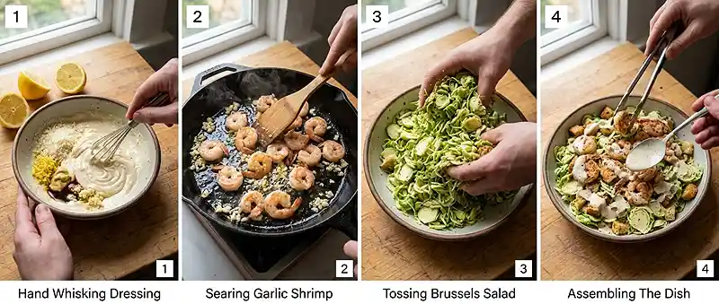 Garlic Shrimp Brussels Caesar Salad 3 make ahead shrimp brussels for lunch box meal prep