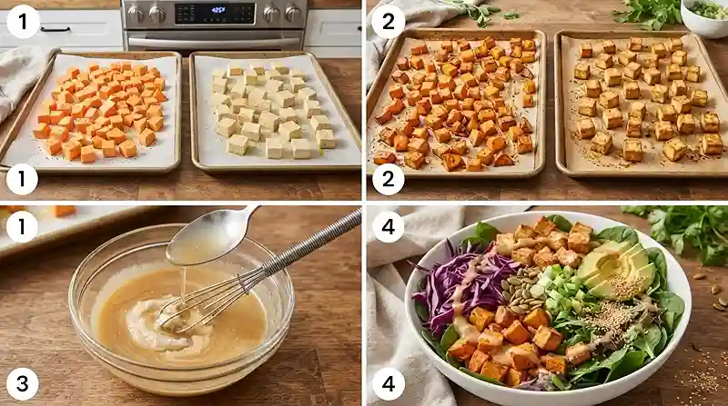 Miso Tofu Sweet Potato Salad 3 make ahead tofu sweet for lunch box meal prep