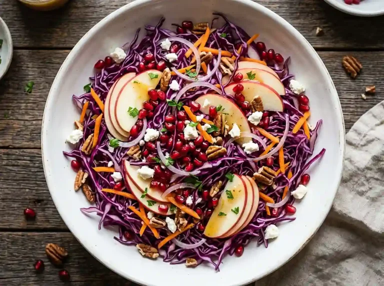 Apple Pomegranate Cabbage Crunch Salad