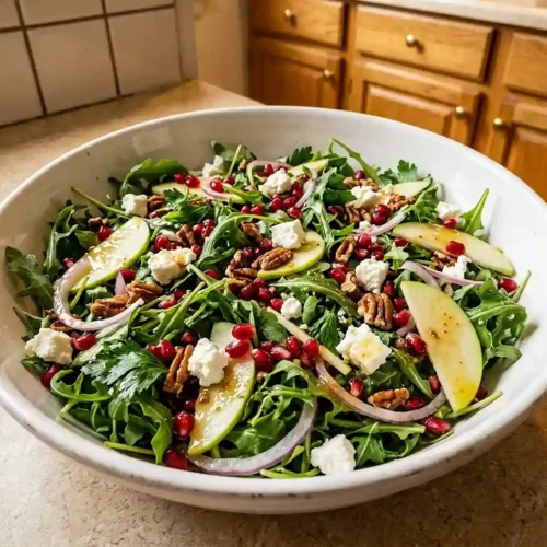 Arugula Pomegranate Feta Salad 5 Arugula Pomegranate Feta Salad