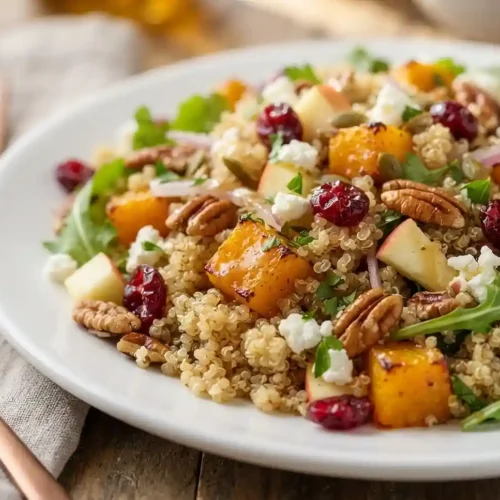 Autumn Quinoa Cranberry Pecan Salad