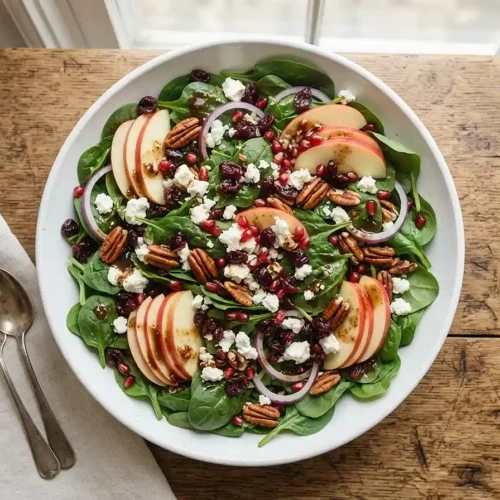 Baby Spinach Cranberry Goat Cheese Salad