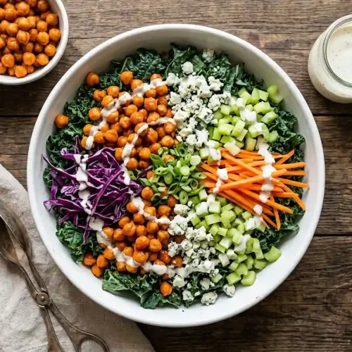 Buffalo Chickpea Ranch Kale Salad