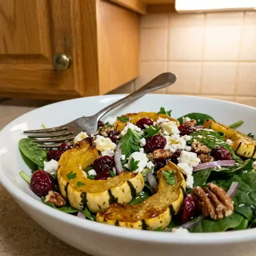 Roasted Delicata Cranberry Feta Harvest Salad 5 Cranberry Feta Harvest Salad
