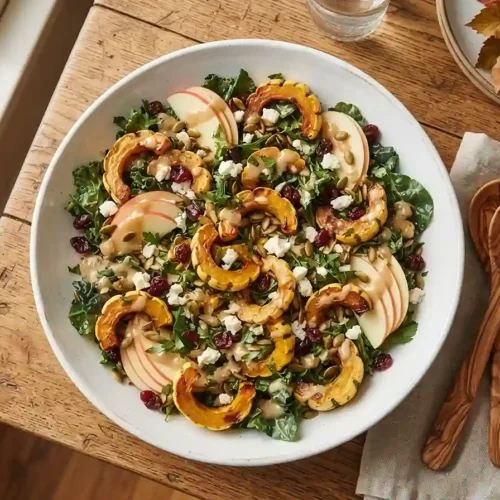 Delicata Apple Tahini Crunch Salad