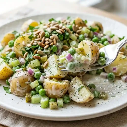 Greek Yogurt Potato Pea Crunch Salad 5 Greek Yogurt Potato Pea Crunch Salad