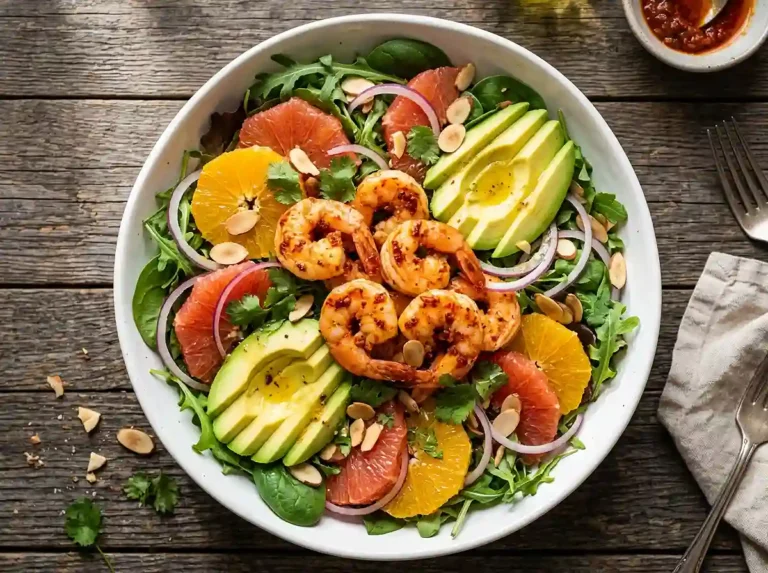 Harissa Shrimp Citrus Avocado Salad