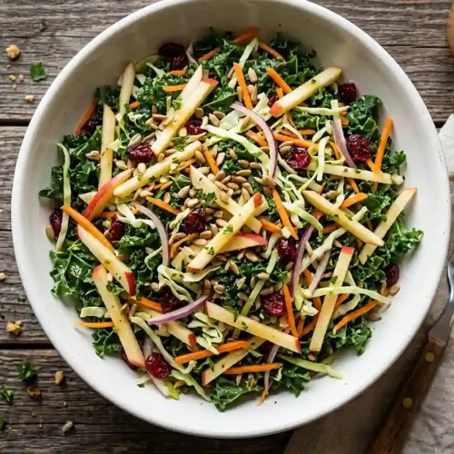 Crunchy Kale Apple Cider Slaw Salad 5 Kale Apple Cider Slaw Salad