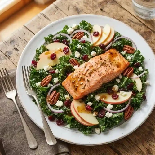 Maple Balsamic Salmon Kale Salad 5 Maple Balsamic Salmon Kale Salad