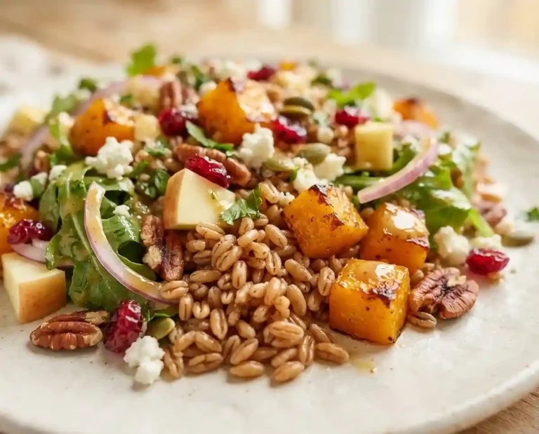 Maple Mustard Farro Harvest Salad