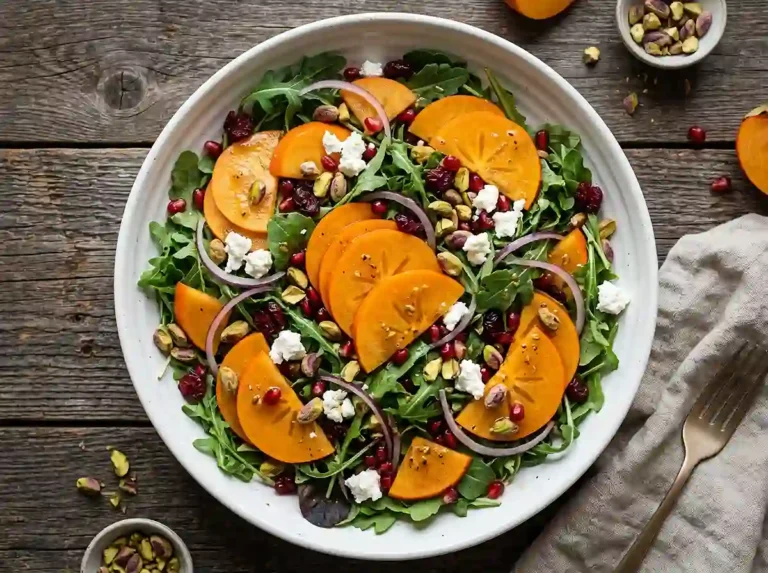 Maple Persimmon Pistachio Salad