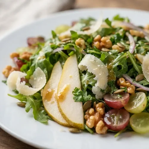 Pear Grape Parmesan Greens Salad 5 Pear Grape Parmesan Greens Salad