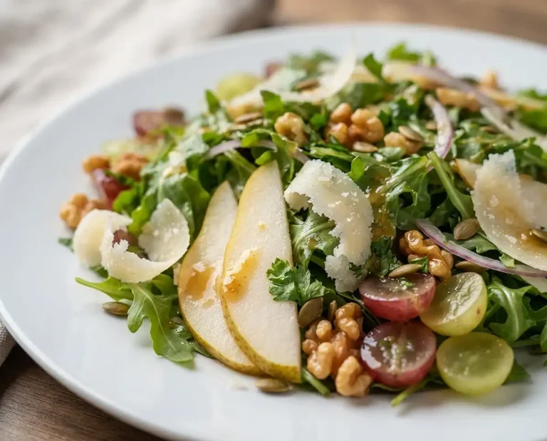 Pear Grape Parmesan Greens Salad