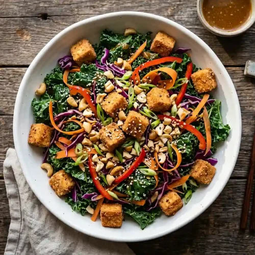Sesame Ginger Tofu Kale Crunch Salad 5 Sesame Ginger Tofu Kale Crunch Salad