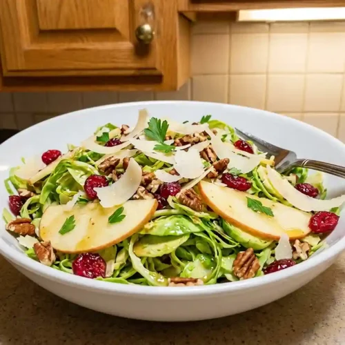 Shaved Brussels Apple Parmesan Salad