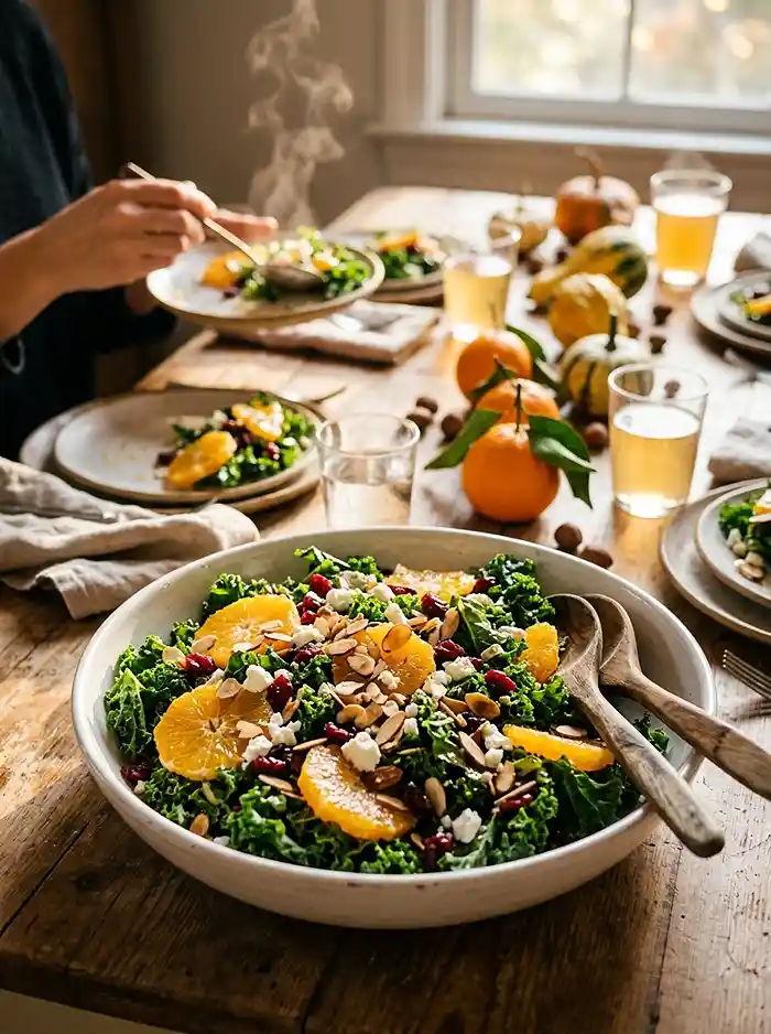 beautiful cranberry orange kale for peak fall entertaining