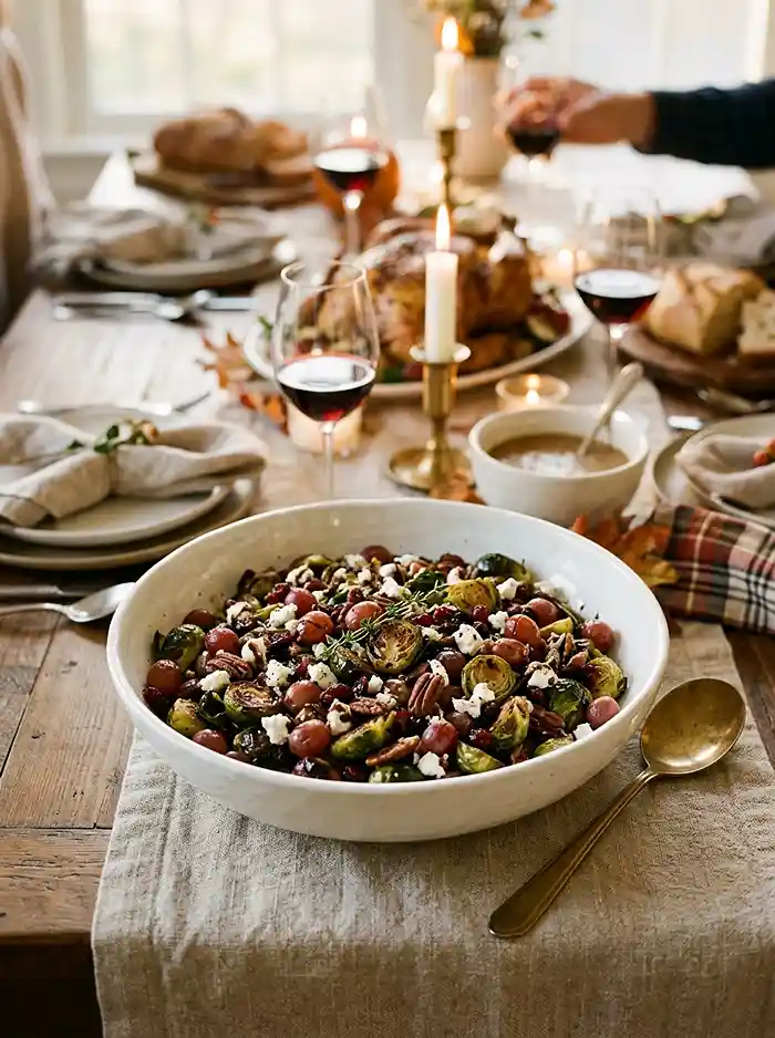 Warm Grape Brussels Sprout Salad 4 beautiful grape brussels sprout for peak fall entertaining
