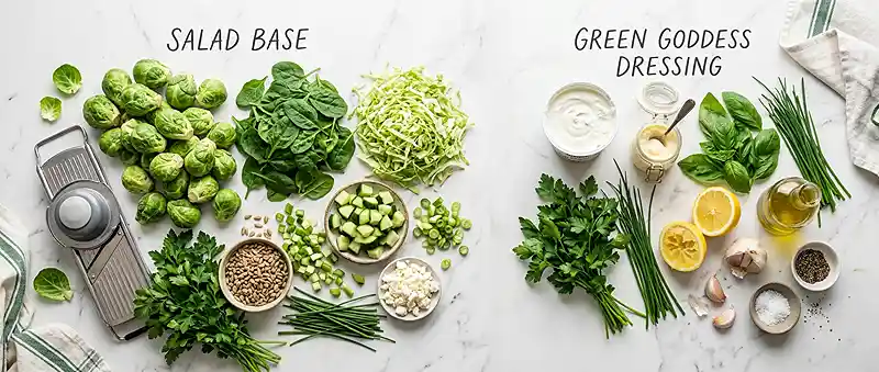 Green Goddess Brussels Ribbon Salad 2 brussels ribbon green salad idea