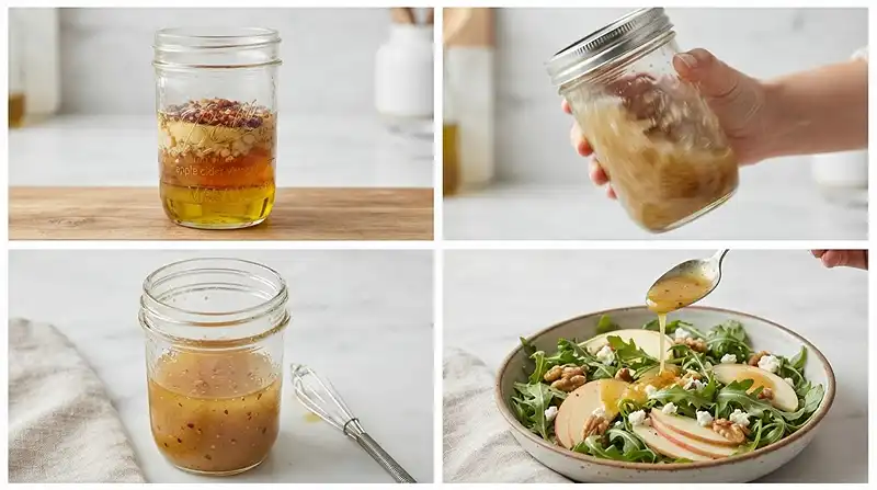 Zesty Hot Honey Cider Dressing 3 creamy flavorful honey cider for fall lunch salads