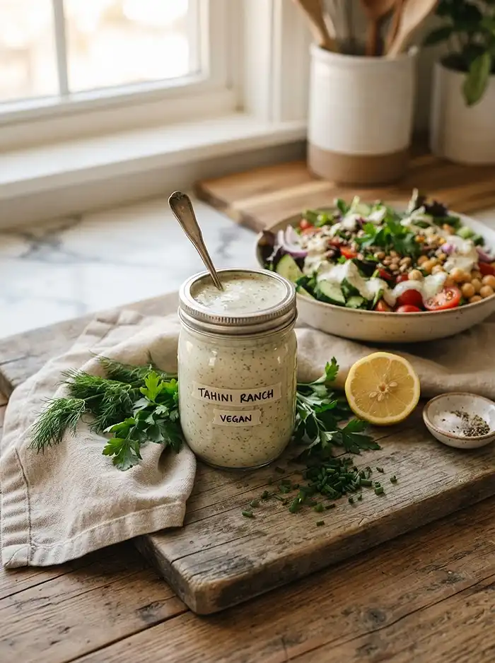 Creamy Herb Tahini Ranch 4 creamy flavorful tahini ranch for fall lunch salads