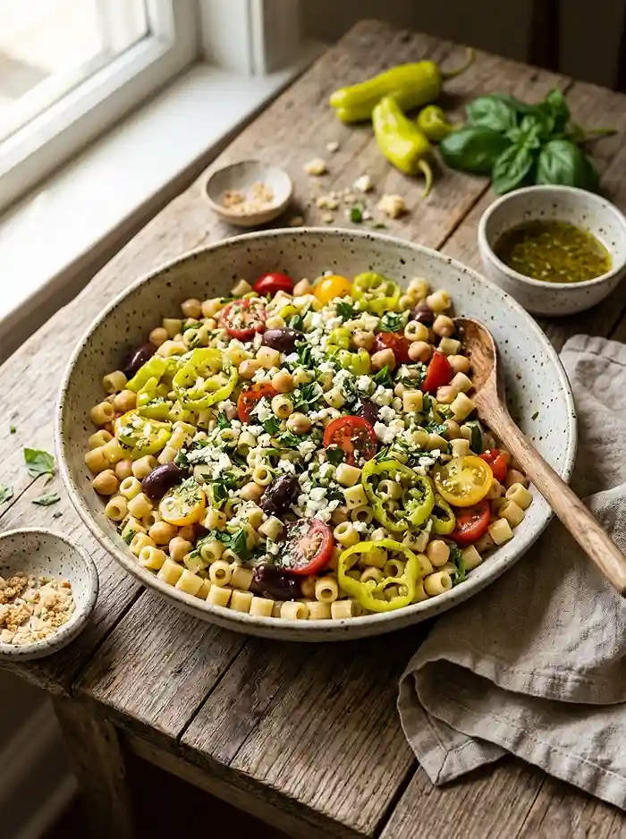 Pepperoncini Chickpea Ditalini Salad 4 crowd pleasing chickpea ditalini for labor day leftovers