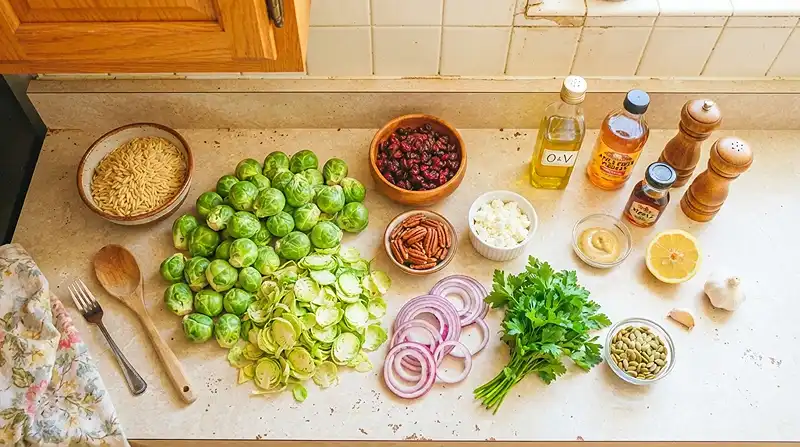 dijon brussels pasta salad idea