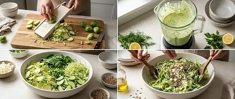 Green Goddess Brussels Ribbon Salad 3 easy leafy side salad recipe