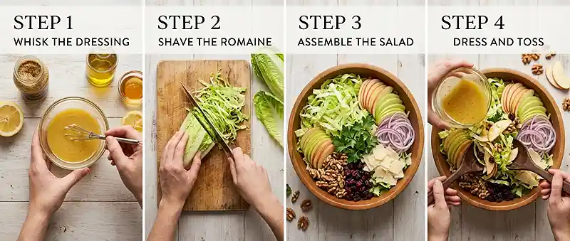 Shaved Romaine Apple Onion Salad 3 easy leafy side salad recipe