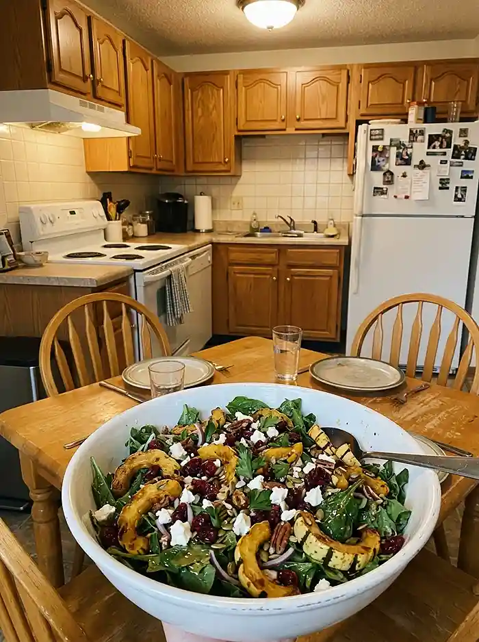 Roasted Delicata Cranberry Feta Harvest Salad 4 easy november salad for gatherings