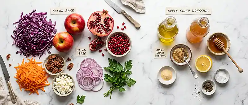 Apple Pomegranate Cabbage Crunch Salad 2 easy november salad for gatherings