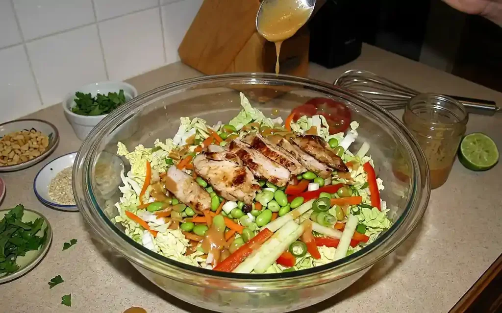 Peanut Lime Edamame Chicken Salad 4 easy weeknight salad dinner idea
