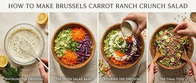 Brussels Carrot Ranch Crunch Salad 3 fresh carrot ranch for simple dinner salads