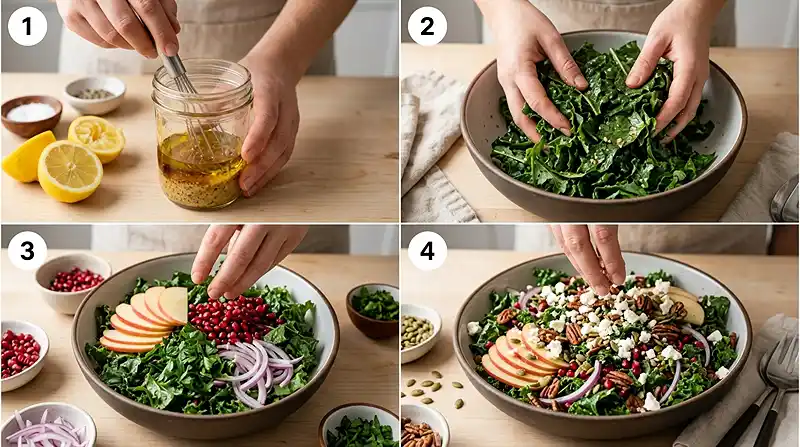 Baby Kale Pomegranate Crunch Salad 3 fresh kale pomegranate for simple dinner salads