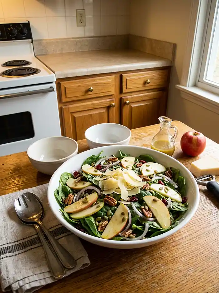 Spinach Apple Parmesan Crunch Salad 4 fresh november salad for lunch