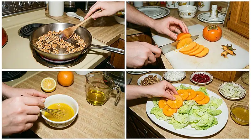 Butter Lettuce Persimmon Walnut Salad 3 fresh november salad for lunch