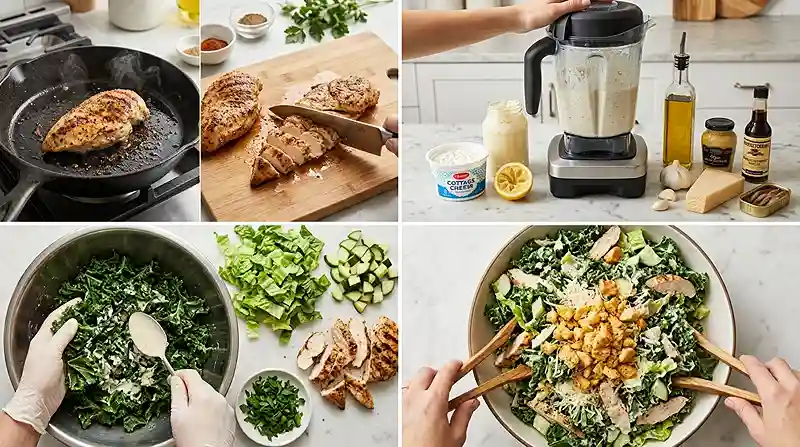 Cottage Cheese Caesar Chicken Kale Chop 3 hearty cottage cheese caesar for busy fall evenings