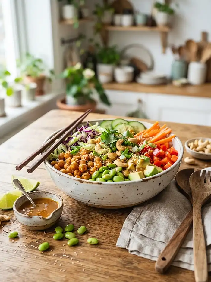 Miso Chickpea Cucumber Crunch Bowl 4 hearty miso chickpea cucumber for busy fall evenings