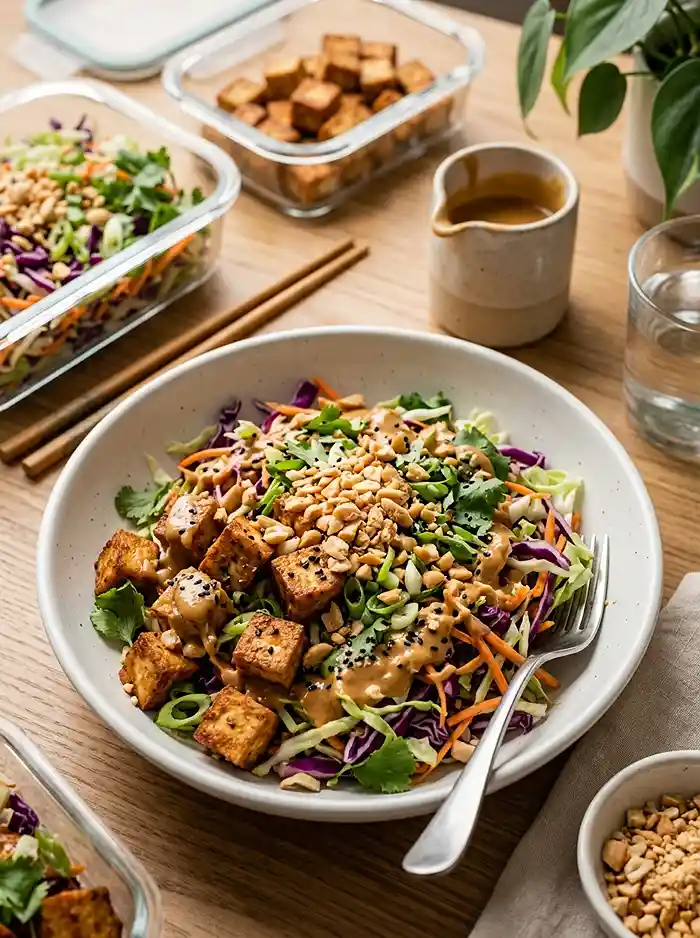 Golden Peanut Tofu Cabbage Crunch Salad 4 hearty peanut tofu cabbage for busy fall evenings