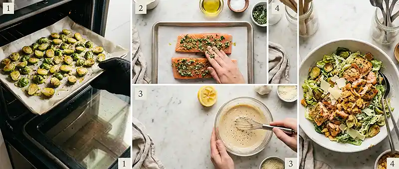 Garlic Herb Salmon Brussels Caesar 3 high protein lunch for fall