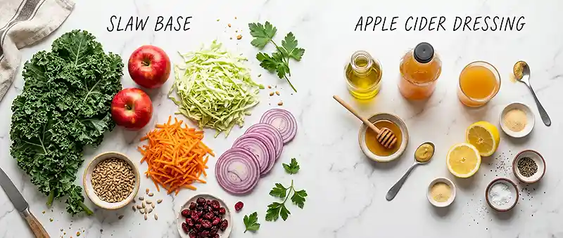 Crunchy Kale Apple Cider Slaw Salad 2 kale apple green salad idea