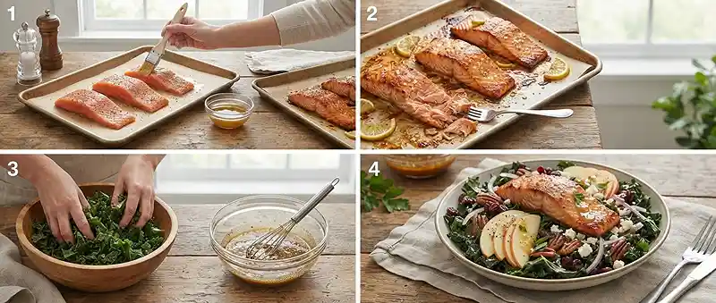 Maple Balsamic Salmon Kale Salad 3 make ahead balsamic salmon for lunch box meal prep