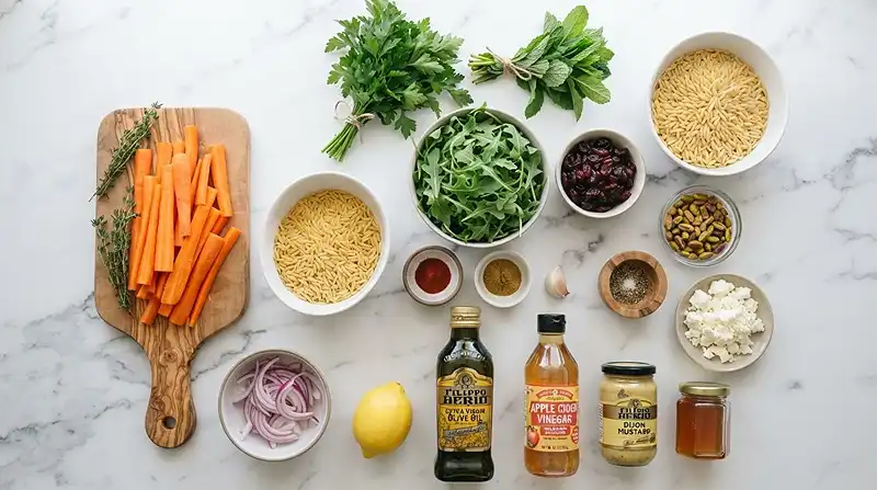 Roasted Carrot Pistachio Orzo Salad 2 make ahead carrot pistachio for football tailgate spreads