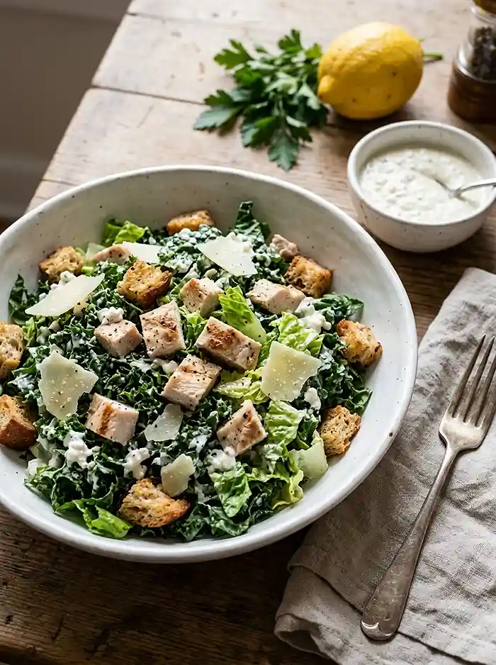 Cottage Cheese Caesar Chicken Kale Chop 4 make ahead cheese caesar for lunch box meal prep
