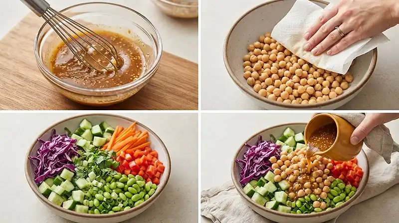 Miso Chickpea Cucumber Crunch Bowl 3 make ahead chickpea cucumber for lunch box meal prep